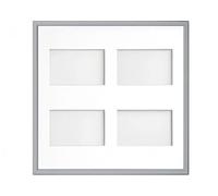 Frame Company Drayton Multi Aperture Photo Frame, Grey, 40x40cm for 6x4 inch (x4)
