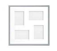 Frame Company Drayton Multi Aperture Photo Frame, Grey, 40x40cm for 6x4 inch (x4 mix)
