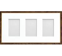 Frame Company Drayton Multi Aperture Photo Frame, Walnut, 20x10 for 6x4 inch (x3)