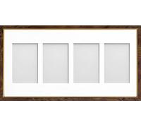 Frame Company Drayton Multi Aperture Photo Frame, Walnut, 20x10 for 6x4 inch (x4)