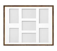 Frame Company Drayton Multi Aperture Photo Frame, Walnut, 20x16 for 6x4 inch (x7)
