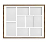 Frame Company Drayton Multi Aperture Photo Frame, Walnut, 20x16 for 6x4 inch (x7) 7x5 inch (x2)