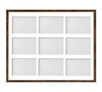 Frame Company Drayton Multi Aperture Photo Frame, Walnut, 20x16 for 6x4 inch (x9)