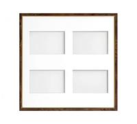Frame Company Drayton Multi Aperture Photo Frame, Walnut, 40x40cm for 6x4 inch (x4)