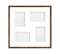 Frame Company Drayton Multi Aperture Photo Frame, Walnut, 40x40cm for 6x4 inch (x4 mix)