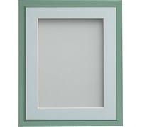 Frame Company Drayton Range 8 x 8-inch Green Picture Photo Frame with Light Blue Mount For Image Size 5 x 5-inch
