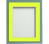 Frame Company Drayton Range A4 Green Picture Photo Frame with Lemon Bon Mount For Image Size A5