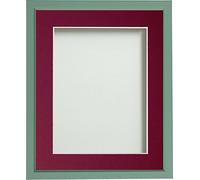 Frame Company Drayton Range A4 Green Picture Photo Frame with Plum Mount For Image Size A5