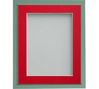 Frame Company Drayton Range A4 Green Picture Photo Frame with Red Mount For Image Size A5