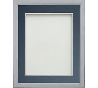 Frame Company Drayton Range A4 Grey Picture Photo Frame with Blue Mount For Image Size A5