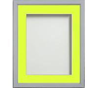 Frame Company Drayton Range A4 Grey Picture Photo Frame with Lemon Bon Mount For Image Size A5