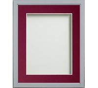 Frame Company Drayton Range A4 Grey Picture Photo Frame with Plum Mount For Image Size A5