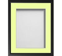 Frame Company Drayton Range Black Frame with Lemon Bon Bon Mount, 12x10 for 6x4 *Choice of Sizes* Fitted with Real Glass