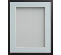Frame Company Drayton Range Black Frame with Light Blue Mount, 10x8 for 8x6 *Choice of Sizes* Fitted with Real Glass