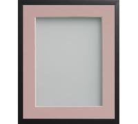 Frame Company Drayton Range Black Frame with Pink Mount, 14x11 for A4 *Choice of Sizes* Fitted with Real Glass