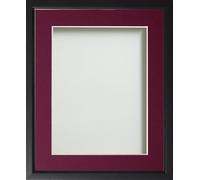 Frame Company Drayton Range Black Frame with Plum Mount, A4 for 9x6 *Choice of Sizes* Fitted with Real Glass