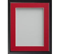 Frame Company Drayton Range Black Frame with Red Mount, A4 for 10x6 *Choice of Sizes* Fitted with Real Glass