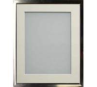 Frame Company Drayton Range Chrome Effect Photo Frame with Ivory Mount, 16x12 for image size 14x10 inch