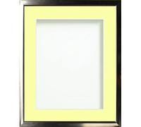 Frame Company Drayton Range Chrome Effect Photo Frame with Lemon Bon Bon Mount, A3 for image size A4