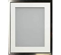 Frame Company Drayton Range Chrome Effect Photo Frame with Off-White Mount, 12x10 for image size 8x6 inch