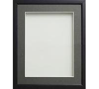 Frame Company Drayton Range Picture Photo Frame with Grey Mount for Image Size A5, Plastic, Black