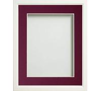 Frame Company Drayton Range White 10x8 inch Picture Photo Frame with Plum Mount for Image 8x6 inch * Choice of Sizes*