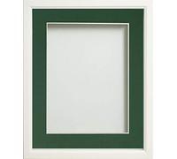 Frame Company Drayton Range White 12x10 inch Picture Photo Frame with Bottle Green Mount for Image 10x8 inch * Choice of Sizes*