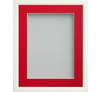 Frame Company Drayton Range White 8x6 inch Picture Photo Frame with Red Mount for Image 6x4 inch * Choice of Sizes*