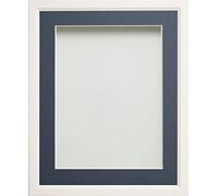 Frame Company Drayton White 14x11 Photo Frame with Blue Mount for 12x8