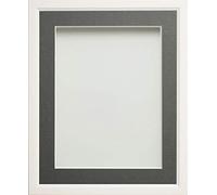 Frame Company Drayton White A4 Photo Frame with Grey Mount for 9x6