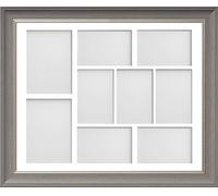 Frame Company Drummond Gunmetal Grey Multi-Aperture Photo Frame with Mount 20x16 for 7x5 (x2) 6x4 (x7) *Fitted with Glass*