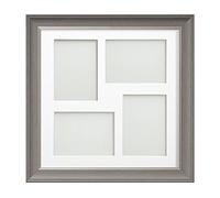 Frame Company Drummond Gunmetal Grey Multi-Aperture Photo Frame with Mount 40x40cm for 7x5 (x4 mix) *Fitted with Glass*