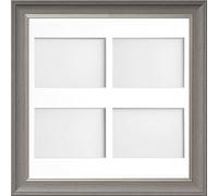 Frame Company Drummond Gunmetal Grey Multi-Aperture Photo Frame with Mount 40x40cm for 7x5 (x4 portrait) *Fitted with Glass*