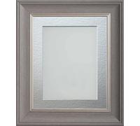 Frame Company Drummond Gunmetal Grey Photo Frame, Silver Mount, A3 for A4 (11.75x8.25 inch, fitted with perspex)