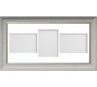 Frame Company Drummond Pale Grey Multi-Aperture Photo Frame with Mount 20x10 for 7x5 (x3 LPL) *Fitted with Glass*