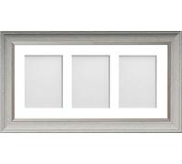 Frame Company Drummond Pale Grey Multi-Aperture Photo Frame with Mount 20x10 for 7x5(x3 portrait) *Fitted with Perspex*