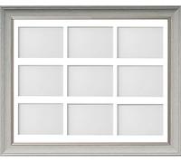 Frame Company Drummond Pale Grey Multi-Aperture Photo Frame with Mount 20x16 for 6x4 (x9) *Fitted with Glass*