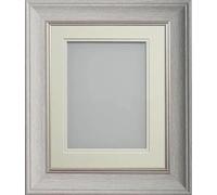 Frame Company Drummond Pale Grey Photo Frame, Double Ivory Mount, 9x7 for 7x5 inch, fitted with perspex