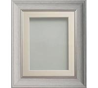 Frame Company Drummond Pale Grey Photo Frame, Ivory V-Groove Mount, 20x16 for 15x10 inch, fitted with perspex