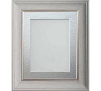 Frame Company Drummond Pale Grey Photo Frame, Silver Mount, 9x7 for 8x6 inch, fitted with perspex