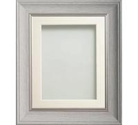 Frame Company Drummond Pale Grey Photo Frame, White V-Groove Mount, 20x16 for A3 (16.5x11.75 inch, fitted with perspex)