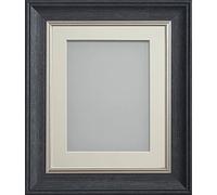 Frame Company Drummond Range Charcoal 10x8 inch Picture Photo Frame with Ivory Mount for Image 8x6 inch * Choice of Sizes* Fitted with Real Glass