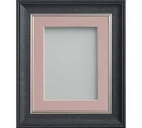 Frame Company Drummond Range Charcoal 10x8 inch Picture Photo Frame with Pink Mount for Image 8x6 inch * Choice of Sizes* Fitted with Real Glass