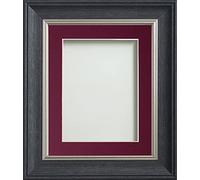 Frame Company Drummond Range Charcoal 10x8 inch Picture Photo Frame with Plum Mount for Image 8x6 inch * Choice of Sizes* Fitted with Real Glass