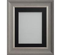 Frame Company Drummond Range Gunmetal Grey 10x8 inch Picture Photo Frame with Black Mount for Image 7x5 inch * Choice of Sizes* Fitted with Real Glass