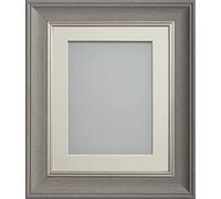 Frame Company Drummond Range Gunmetal Grey 16x12 inch Picture Photo Frame with Ivory Mount for Image 12x10 inch * Choice of Sizes* Fitted with Real Glass