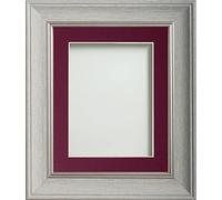 Frame Company Drummond Range Pale Grey 14x11 inch Picture Photo Frame with Plum Mount for Image 10x7 inch * Choice of Sizes* Fitted with Real Glass