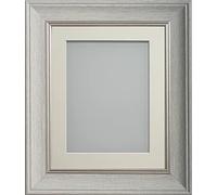 Frame Company Drummond Range Pale Grey 9x7 inch Picture Photo Frame with Ivory Mount for Image 7x5 inch * Choice of Sizes* Fitted with Real Glass