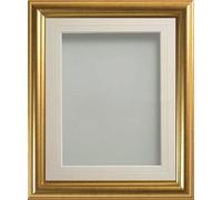 Frame Company Eldridge Gold 12x10 Frame, Ivory V-Groove Mount for 10x8