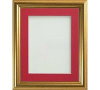 Frame Company Eldridge Gold 14x11 Frame, Red Mount for A4